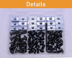 72 pcs M6 T Nut and Screws Kit, 36pcs M6 x 12/14/16mm Flanged Button Head Socket Cap Screws, 36pcs M5 Slide in T Nut and 1pcs Hex Wrench, for 1010 Aluminum Extrusion Hardware (Black) - color: Black, size: 72pcs1010 Series M6 Flanged Screws Kit