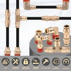 CheeMuii 32 Pcs Brass DOT Air Line Fittings with 1/4" & 3/8" DOT Air Hoses - size: 2ROLL-35PCS