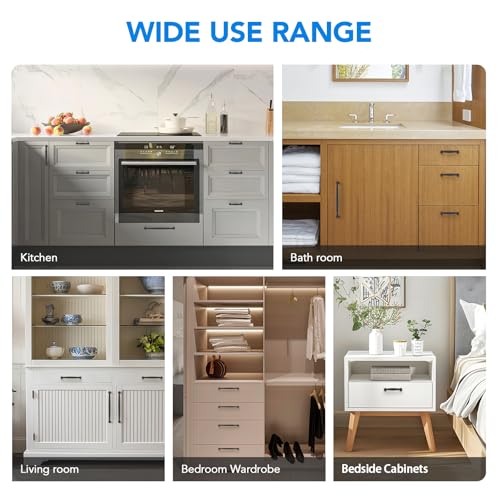 HOME EDIT Matte Black Cabinet Handles 3 Inch Pulls 10 Pack - color: Matte Black, size: 3 inches Hole Center