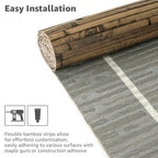Art3d 48 x 96 in Pole Wrap Natural Bamboo Wall Panel, 2-Pack, Dark Burned - color: Dark Burned, size: 2-48 inches x 96 inches