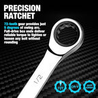DURATECH 1/2" Ratcheting Combination Wrench, SAE - size: 1/2"
