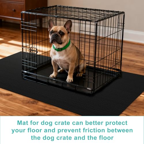Pet Crate Floor Protection Mat, Ultra-thin Mat for Under Dog Crate, 23.6" x 47.2" XL Thin Cut to Fit Design Washable Floor Covering Reusable Waterproof Non Slip Rug Whelping Pad for Pet (Large) - size: Large