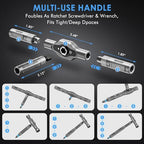 Asnish 34 in 1 Magnetic Screwdriver Set with Ratcheting Multi Bit - color: Black-gray, size: 34 In 1