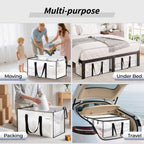 16 Pack Extra Large Clothes Storage Bins with Lids, Moving Bags, Clear - color: Clear, size: 16 Pack