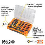 Klein Tools 65240 KNECT Impact Deep-Well Flip Socket and Low-Profile Pass Through Socket Set, SAE, 20-Piece, MODbox Case, 1/4-Inch and 3/8-Inch Drive - style: 20-Piece
