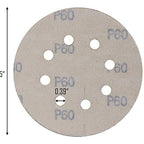 5-Inch 8-Hole Hook and Loop Sanding Discs, Orbital Sander Sandpaper Discs, 100 Pieces Round Sandpaper Set, 60 Grit - size: 60-Grit
