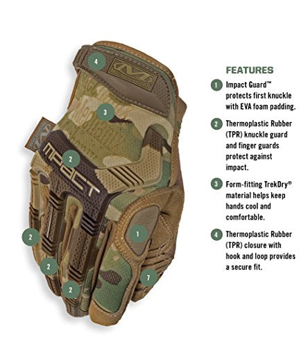 Mechanix Wear M-Pact MultiCam Tactical Gloves, Large - color: Camouflage - Multicam, size: Large