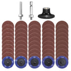 HARFINGTON 53pcs Quick Change Discs Set 1.8" Lock Sanding Discs with 1/4" Shank Pad Holder 36/60/80/120/240 Grit Surface Conditioning for Polish Rust Removal - size: 2"