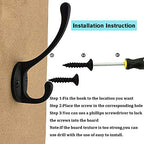 IBosins 10 Pack Black Double Coat Hooks No Rust Hooks for Coat, Scarf, Bag - color: Black