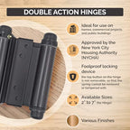 Self Closing Double Action Spring Door Hinge Saloon Matte Black 3 Inch - color: Matte Black, size: 3 Inch