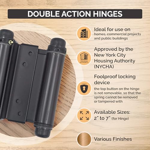 Self Closing Double Action Spring Door Hinge Saloon Matte Black 2 Inch - color: Matte Black, size: 2 Inch