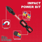 GEINXURN Impact Tough Magnetic Mixed 45Pack Insert Driver Bits, S2 Alloy Steel Screwdriver Power Bits Set with 1Pcs Impact Magnetic Bit Holder - size: MIXED-45PC