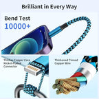 4 in 2 Multi Charging Cable, USBA/C Universal Charging Cords 3 Pack 5FT - color: White&Blue&Green&Red