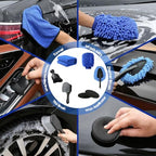 Qydipclin 39Pcs Car Detailing Kit, Car Detailing Brush Set, Car Wash Cleaning Kit, Car Detailing Brushes, Professional Car Care Kit for Interior Exterior Wheels, Blue - size: 39pcs