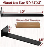 12 Inch Shelf Brackets, 8 Pack Floating Shelf Bracket, 1/5" Thick - size: 12 Inch, style: 8 Pack