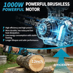 12" Brushless Cordless Electric Chainsaw with 2×4.0Ah Batteries