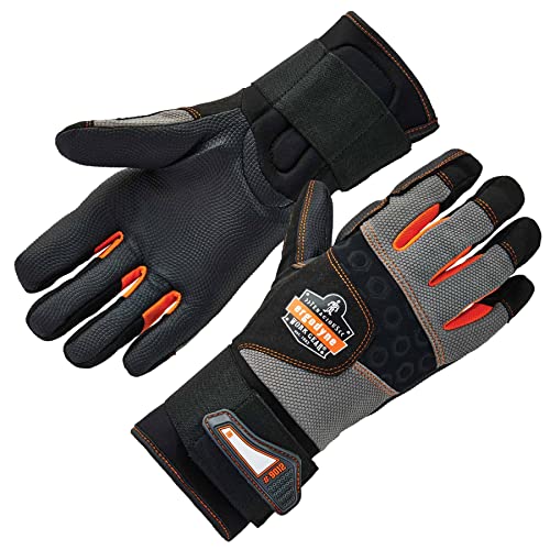 Ergodyne ProFlex 9012 Anti-Vibration Work Gloves, ANSI/ISO Certified, Full Fingered, Wrist Support, Black - size: Small (Pack of 1)