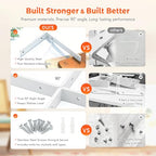Shelf Bracket 8 Pack 5" Lx4 H 5mm Thick Heavy Duty White L Brackets - color: White-8pack, size: 5"Lx4"Wx1.5"W