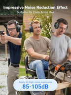 Dr.meter C06 Noise Cancelling Ear Muffs, 28NRR Ear Protection for Adults - color: Black Grey