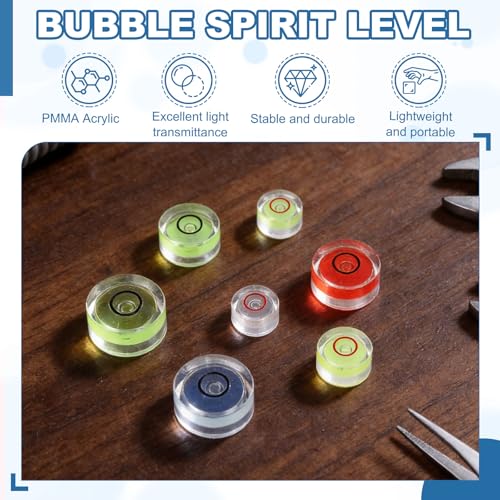 HARFINGTON 20pcs Small Circular Bubble Spirit Level 13x7mm,White/Black - color: White/Black, size: 13x7mm