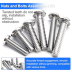 333Pcs Machine Screws Nuts and Bolts Assortment Kit, Stainless Steel Bolts 9 Sizes M3 M4 M5 M6 Phillips Pan Head Screw Assortment Kit for Furniture, Automotive, Appliance Repair, DIY Projects - size: 333PCS