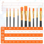 ESRICH 20PCS Paint Brushes, Paint Brush for Acrylic Painting - color: Black, size: 20