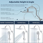 Hibbent All Metal cUPC Certified High Pressure Rainfall 8'' Shower Head - color: Chrome, style: Square 8''