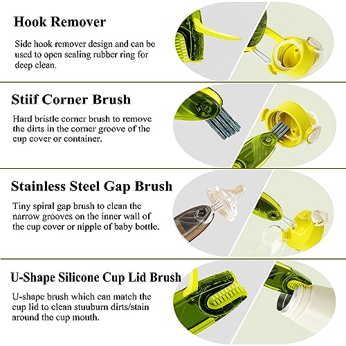 4in1 Multifunctional Cleaning Brush Set, 1pc Bright Grey, Plastic - style: 1pc Bright Grey 4in1