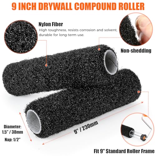 5pcs 9" Drywall Compound Roller Covers, Shed-Resistant Drywall Mud Roller - color: 5pcs
