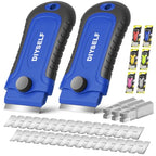 DIYSELF 2 Pack Razor Blade Scraper Tools with 30 Blades, Glass Scrapers - color: Blue, size: 2 Pack