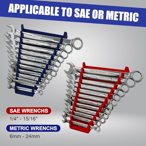 Magnetic Wrench Organizer (4-Pack, Red & Blue) - color: Red & Blue (4PC)