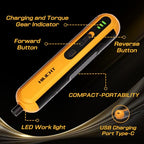 4V Cordless Electric Screwdriver Set, 26 S2 Bits, USB-C, LED