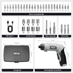 UNIWA Cordless Electric Screwdriver Rechargeable-650 RPM Power Drill-Grey - color: Grey