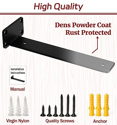10 Inch Shelf Brackets, 10 Pack Floating Shelf Bracket, 1/5" Thick - size: 10 Inch, style: 10 Pack