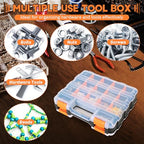 Small Parts Organizer Storage Case Tools Box 34-Compartments - color: Orange