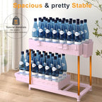 Sevenblue 3-Pack 2-Tier Under Sink Organizers with Sliding Drawers - color: Pink, size: 12.8 Inch