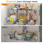 Sevenblue 3-Pack 2-Tier Under Sink Organizers with Sliding Drawers - color: Gray, size: 12.8 Inch