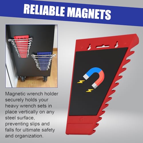 Magnetic Wrench Organizer (2-Pack, Red & Blue) - color: Red & Blue (2PC)