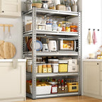 REIBII Galvanized Garage Shelving with PP Boards for Pantry Office Garage - size: Sliver 28"Wx12"Dx60"H