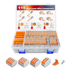 Nilight 115PCS Lever Wire Connector Nut Kits Inline Electrical Terminal - color: 115Pcs Lever Wire Connectors