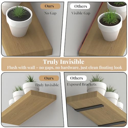 6pcs Wall Shelf Brackets Heavy Duty Floating Shelf Bracket Hidden,Invisible Black Shelving Brackets Decorative Floating Shelf Hardware Heavy Duty,Metal Shelf Support Bracket(4"-6pcs) - size: 4 inch-6pcs