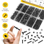 1320pcs M3 Flat Head Screws Assortment Kit, M3x4/6/8/10/12/16/20 mm - size: M3 1320pcs