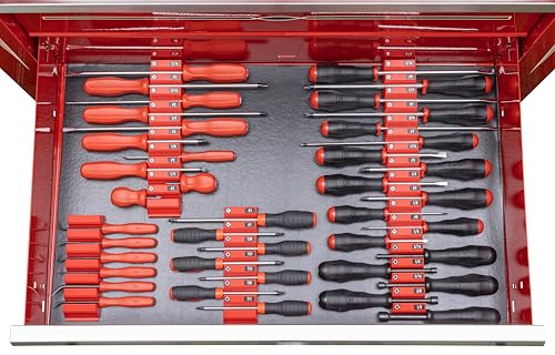 Ernst Manufacturing Screwdriver Pro - Modular Screwdriver Organizer for 13 Tools with Anti-Slip Base, Red - Made in the USA - size: 13-Tool