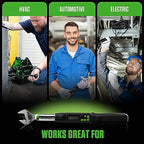 Hilmor 1963826 Digital Adjustable Torque Wrench for Mini-Split, HVAC Tools and Equipment, Digital LCD Screen, Light and Sound Indicators