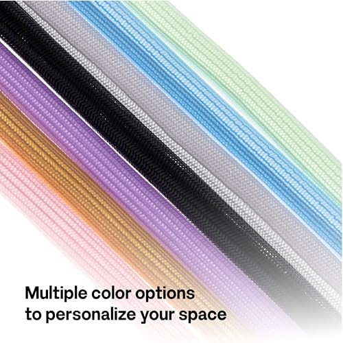 Pixio 10FT Tubing Cable Sleeve – Purple 1/2 inch Flexible Cable Management Sleeve for PC, Gaming, TV & Office, Wire Organizer for Desk Cable Cleanup - color: Purple