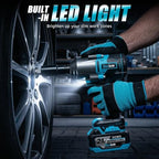 Bluebow Cordless Impact Wrench, 737.5 ft-lbs (1000 N·m) Brushless Impact Wrench with 2x4.0Ah Battery, 1/2" 3-Speed Modes Impact Gun with 4 Sockets for Pickup, Truck, Home Car - size: Medium