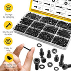 750PCS M3 Hex Socket Screw Assortment Kit,M3x6/8/10/12/16/20/25/30 mm - size: M3 750pcs