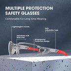 Clear ANSI Z87.1 Safety Glasses Eye Protection Goggles - color: Red