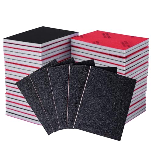 22 Pcs Sanding Sponge 600 Grit Sandpaper Assortment, Washable & Reusable Sanding Blocks for Wood, Metal, Drywall, Glazing, Wet Dry Sandpaper for Smooth Finishing - size: 600 Grit