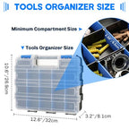 Small Parts Organizer Storage Case Tools Box 34-Compartments - color: Blue